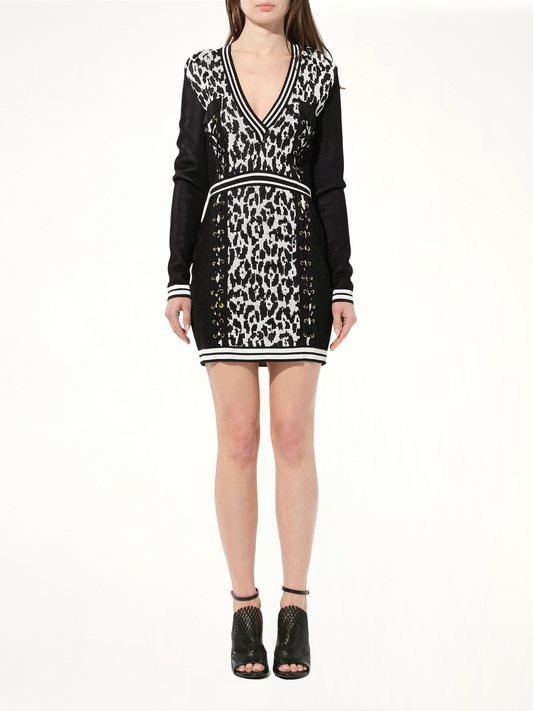 Knit Dress in Black/White