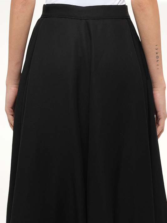 Gold Button Skirt in Black