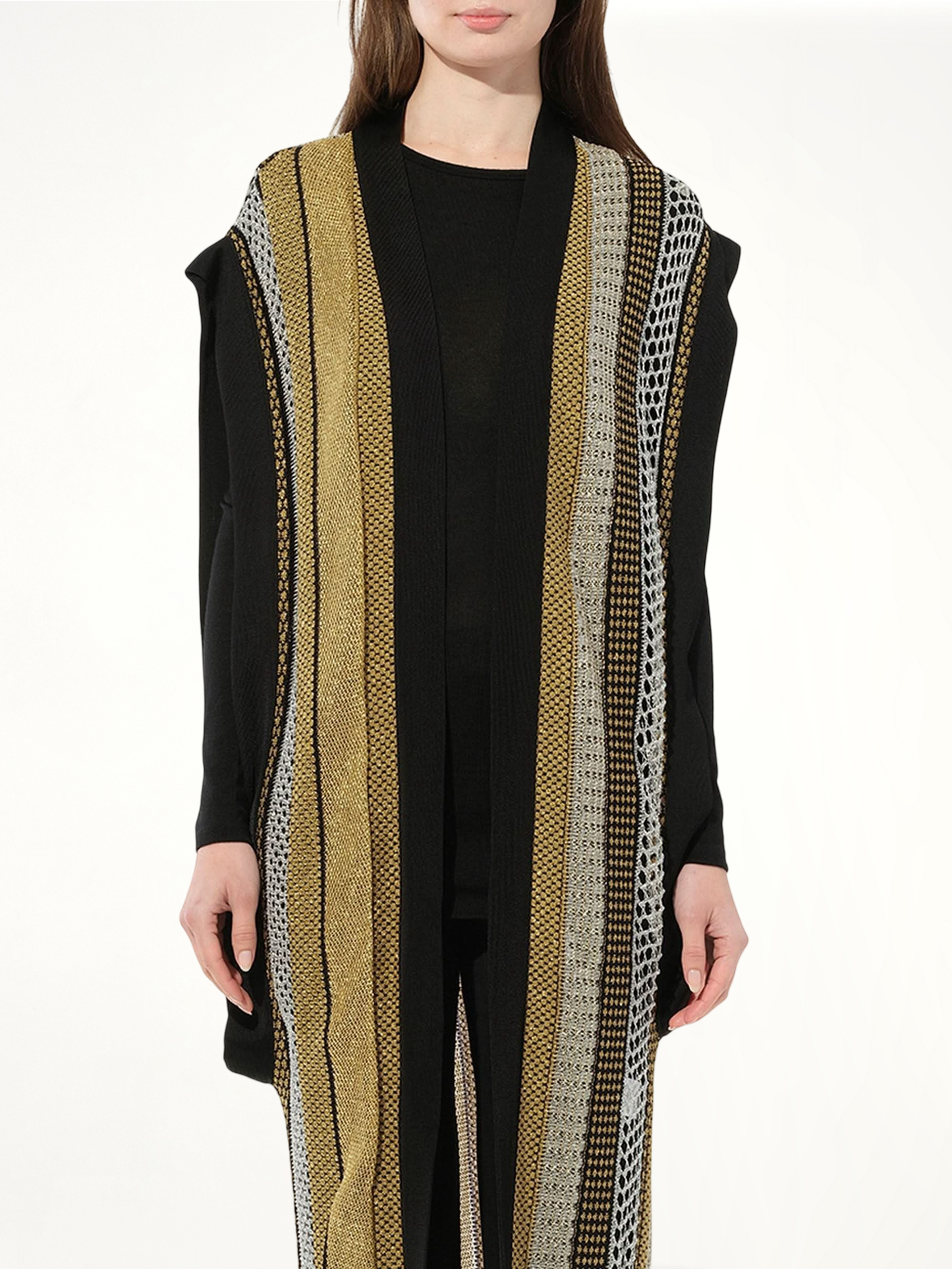 Sleeveless Cardigan Knit in Black