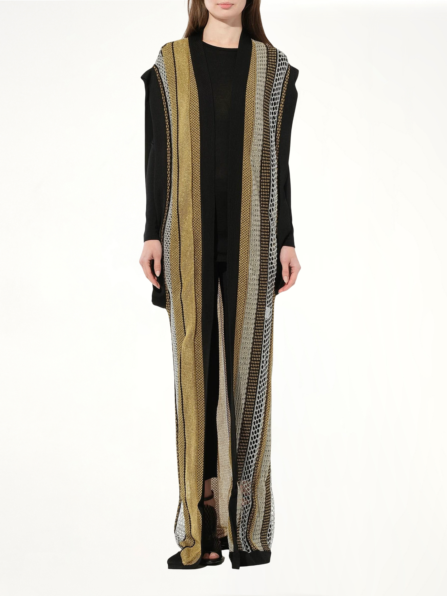 Sleeveless Cardigan Knit in Black