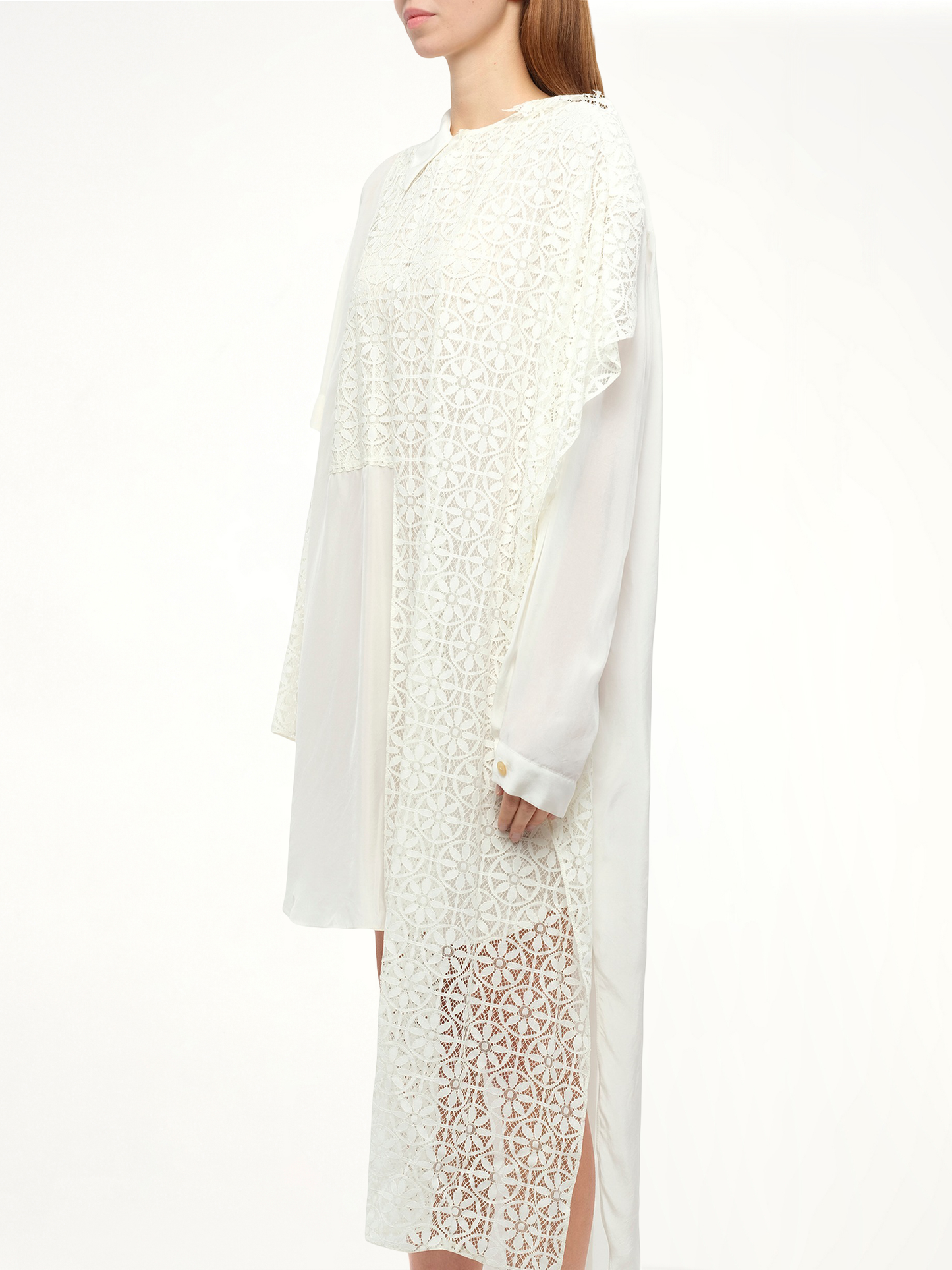 Lace Shirtdress in White