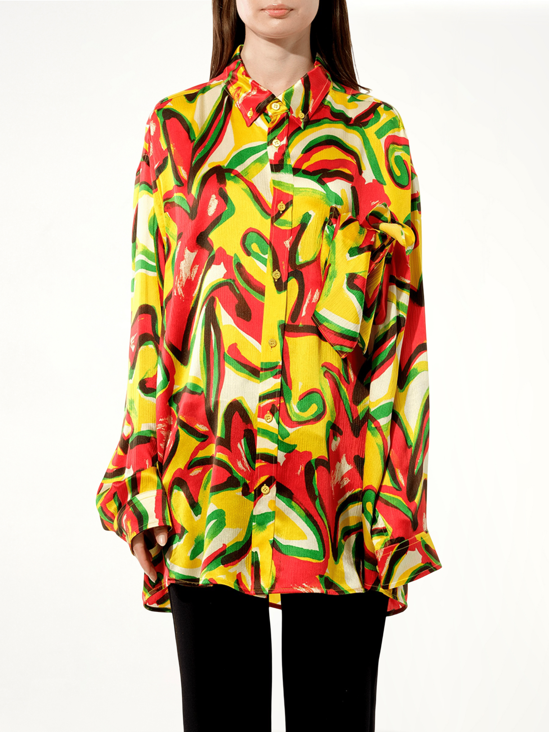 Scarf Flower Shirt in Red