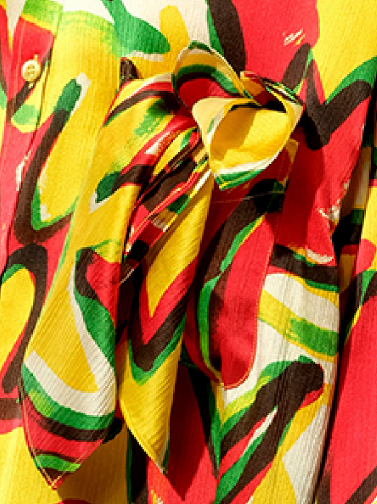 Scarf Flower Shirt in Red