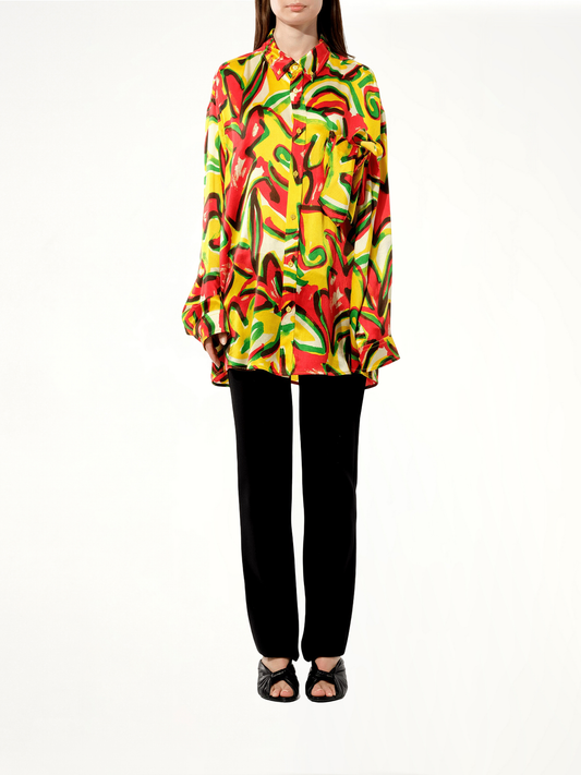 Scarf Flower Shirt in Red