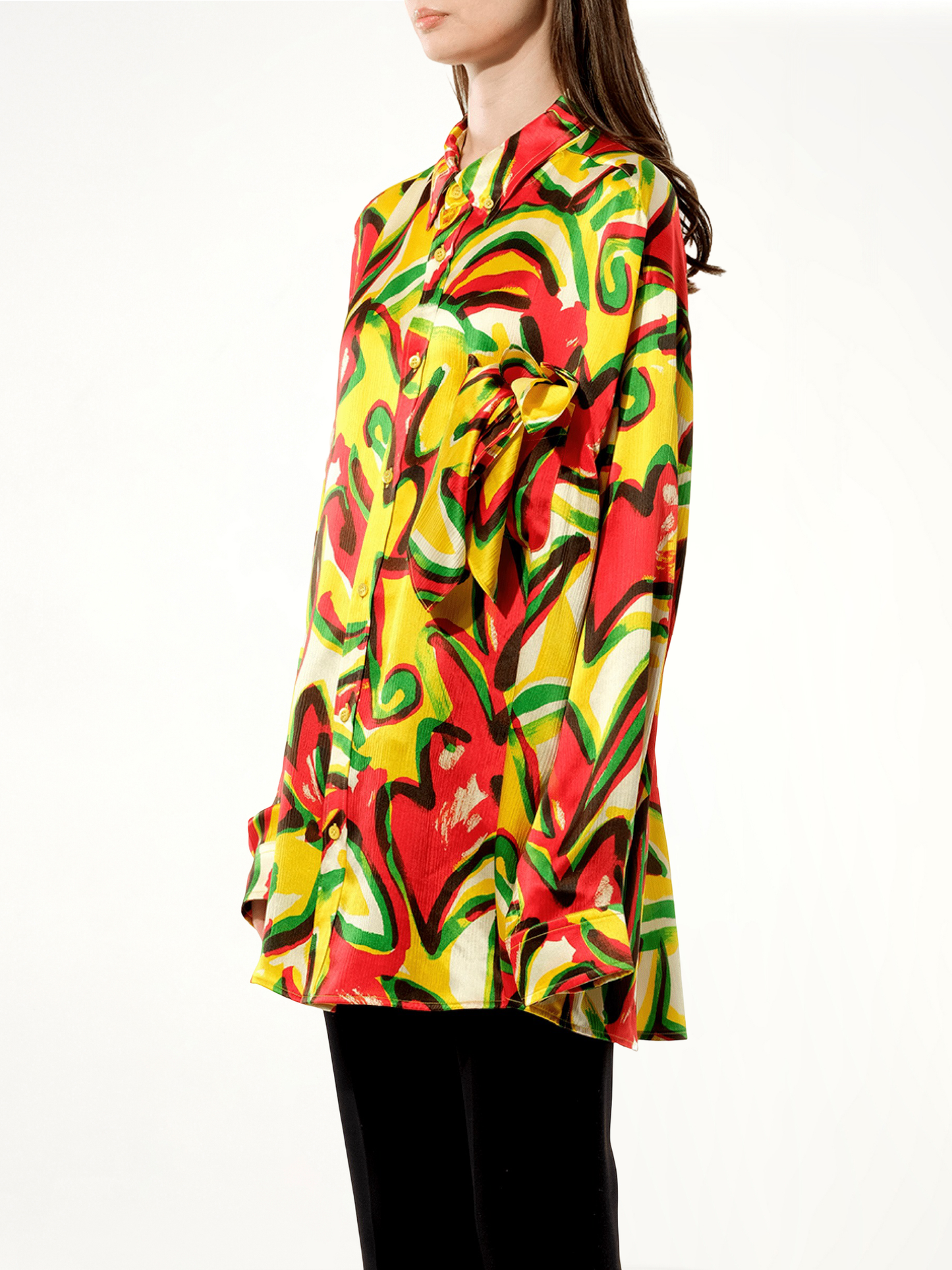 Scarf Flower Shirt in Red