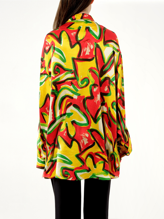 Scarf Flower Shirt in Red