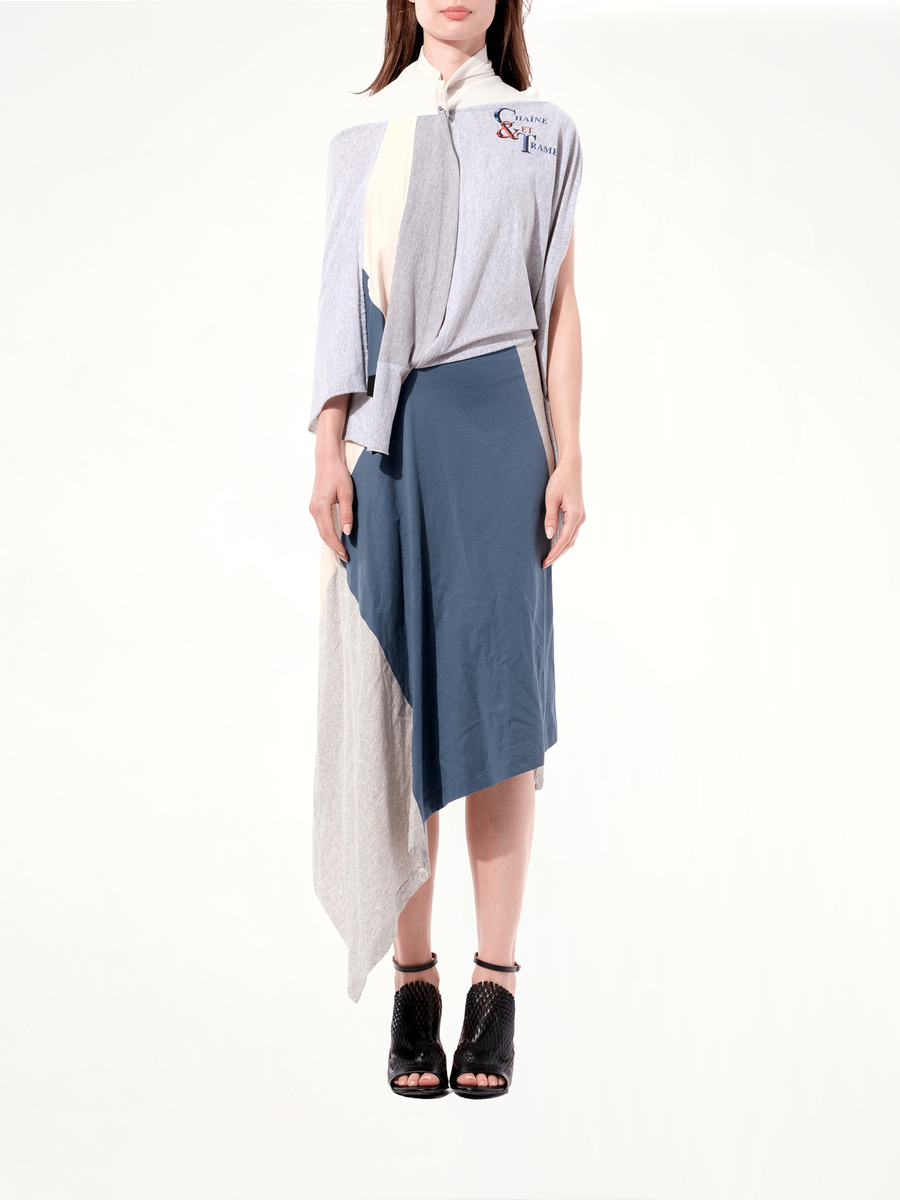 Asymmetric Dress in Ecru