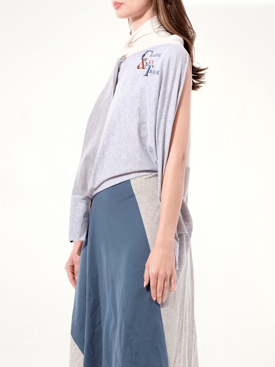 Asymmetric Dress in Ecru