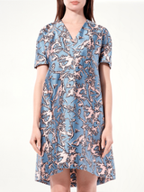 Satin Silk Dress in Multicolor