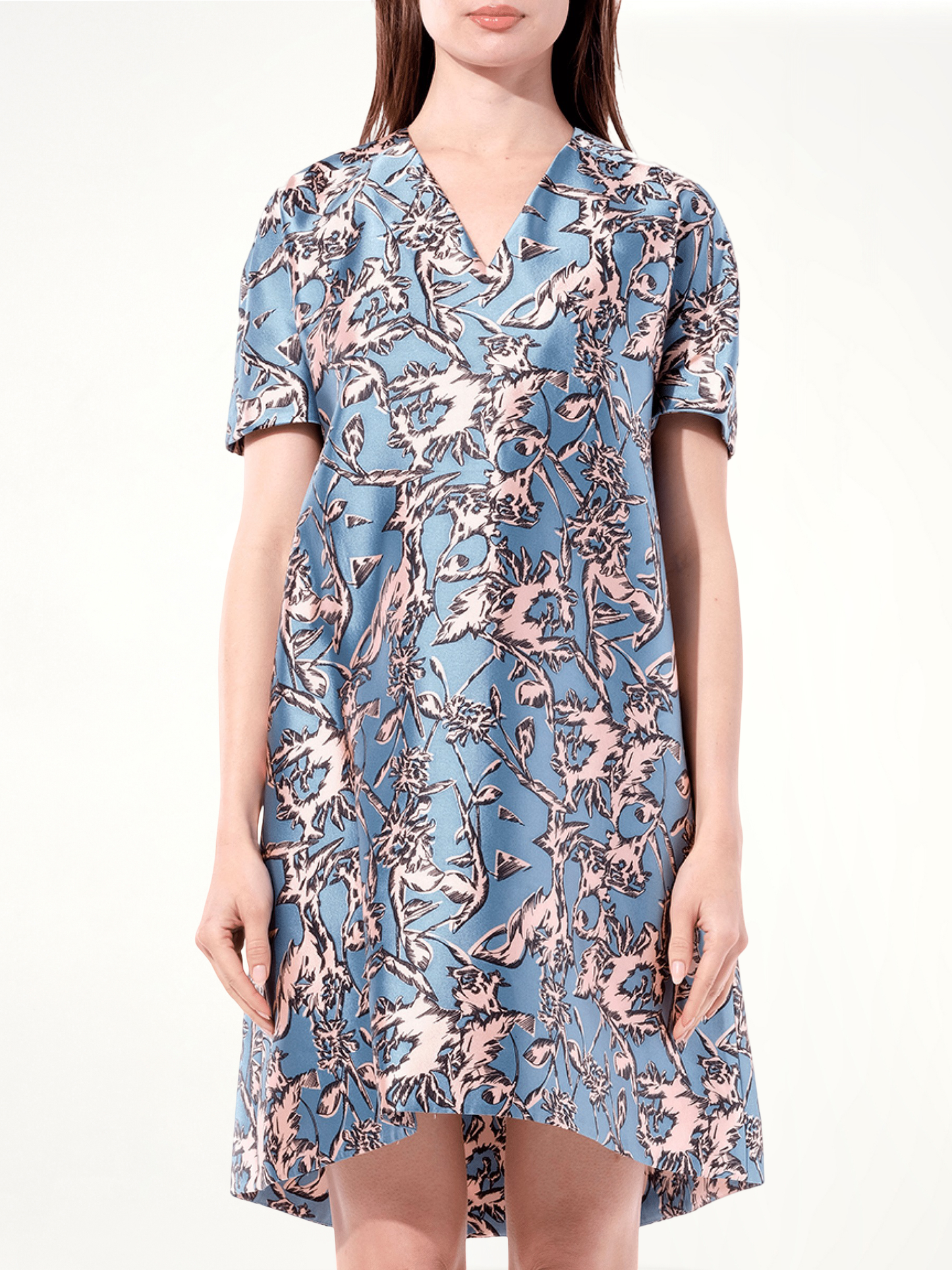 Satin Silk Dress in Multicolor