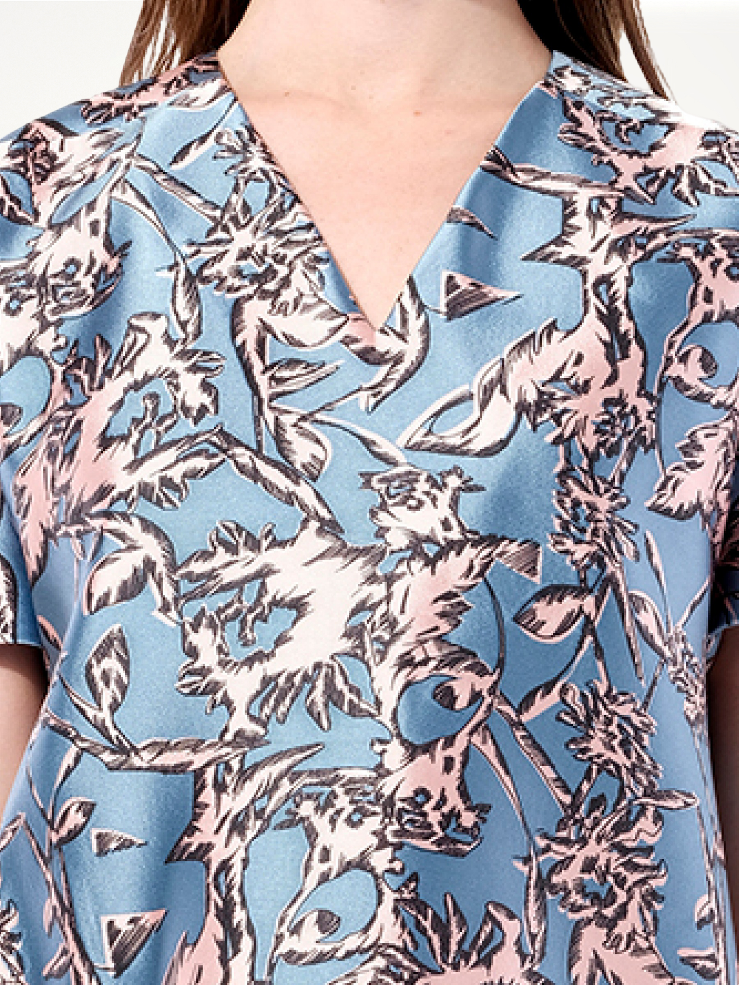 Satin Silk Dress in Multicolor