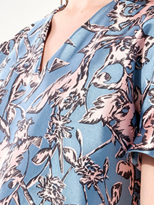 Satin Silk Dress in Multicolor