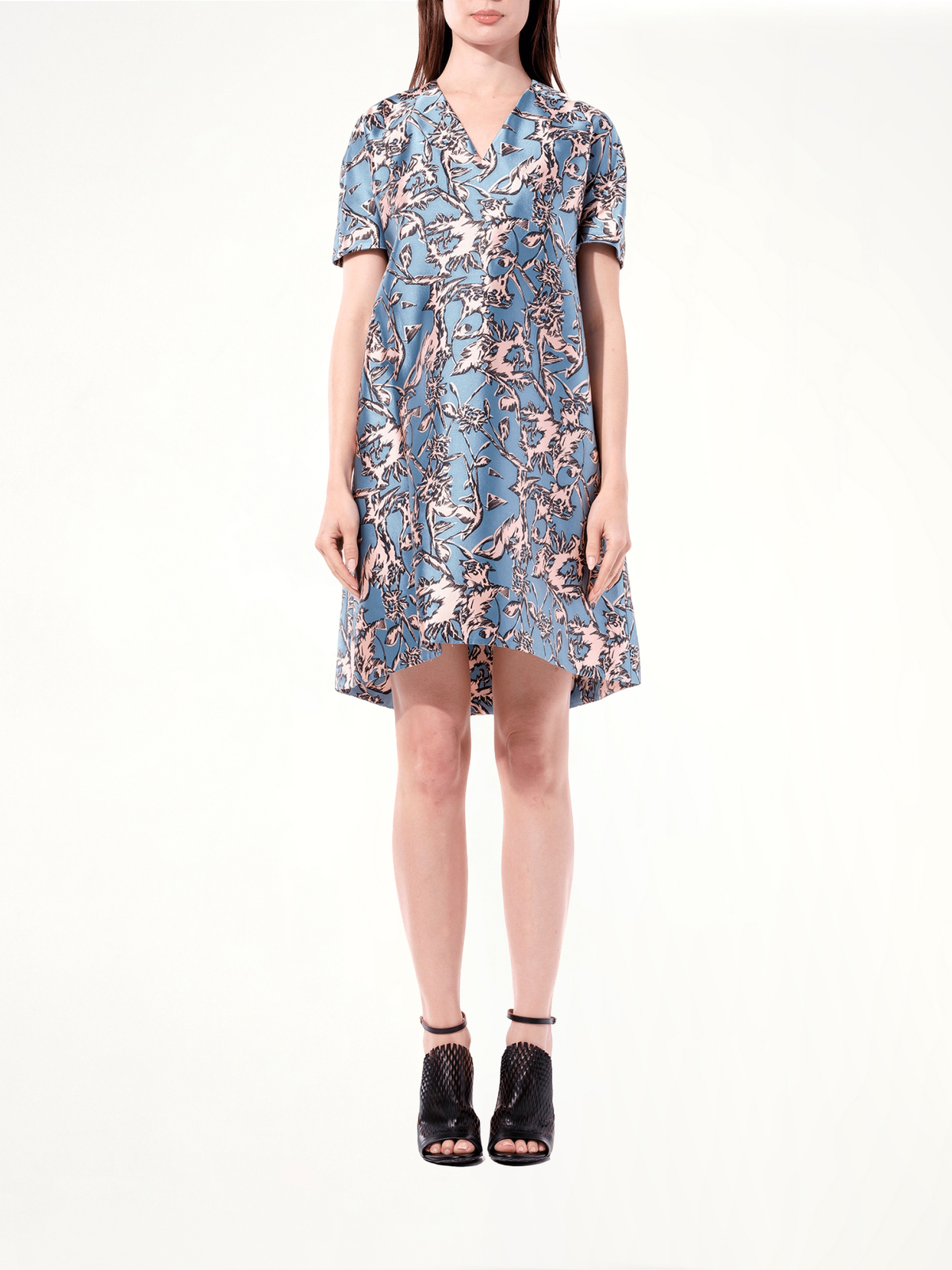Satin Silk Dress in Multicolor