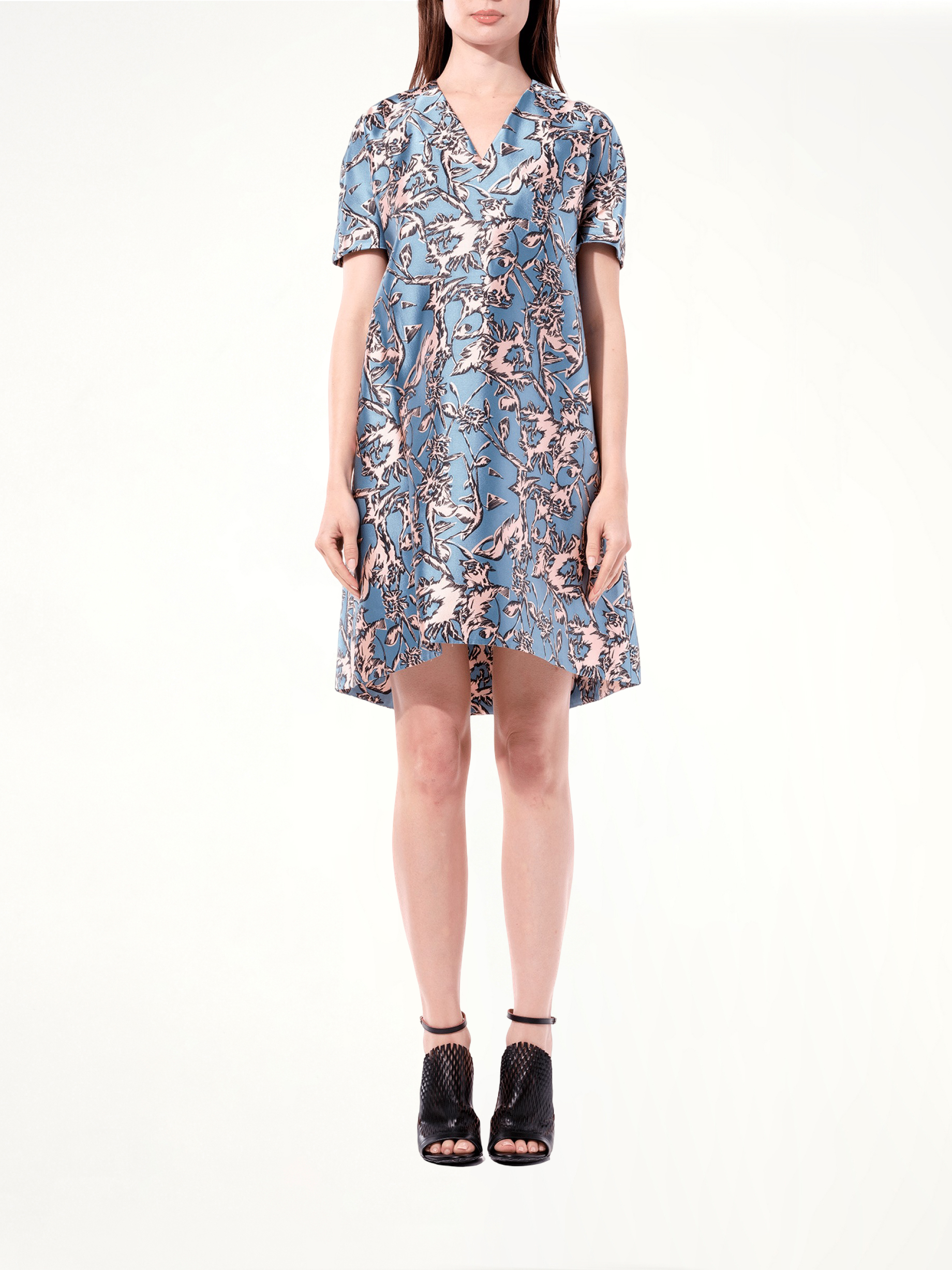 Satin Silk Dress in Multicolor
