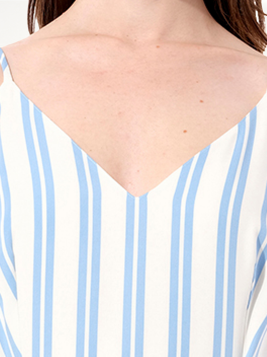 Cady Dress in Blue/White