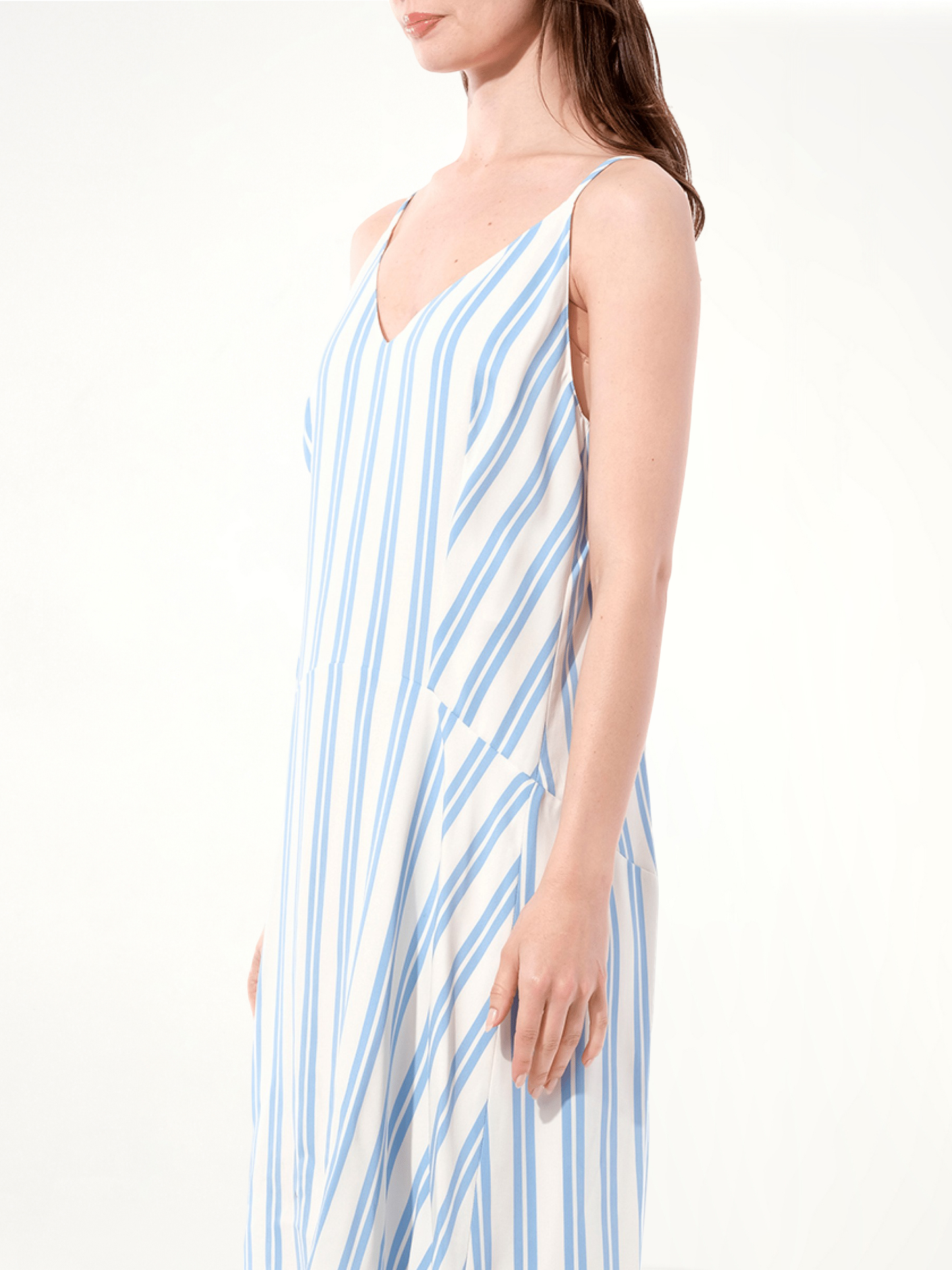 Cady Dress in Blue/White