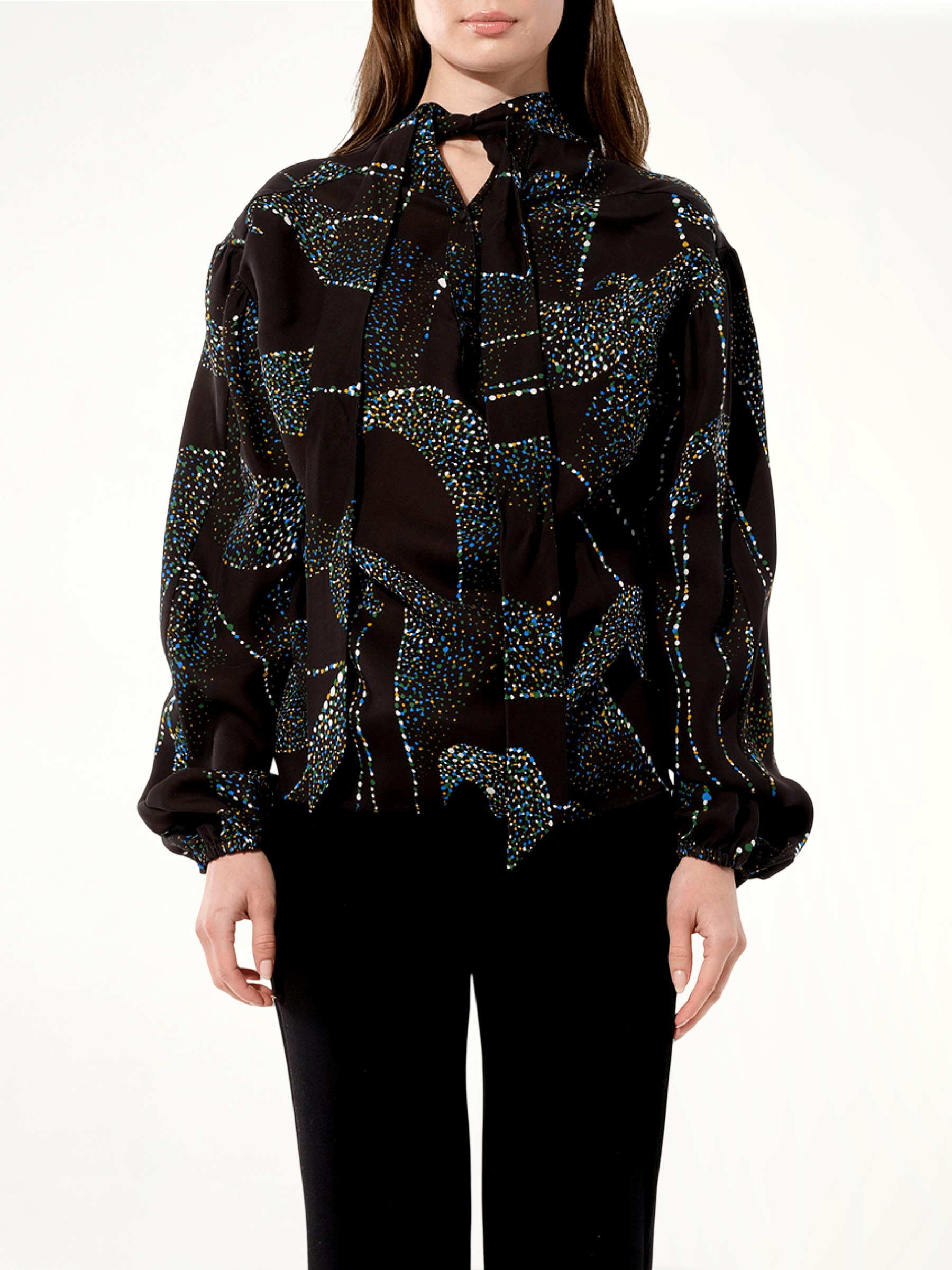 블랙 크레이프 셔츠