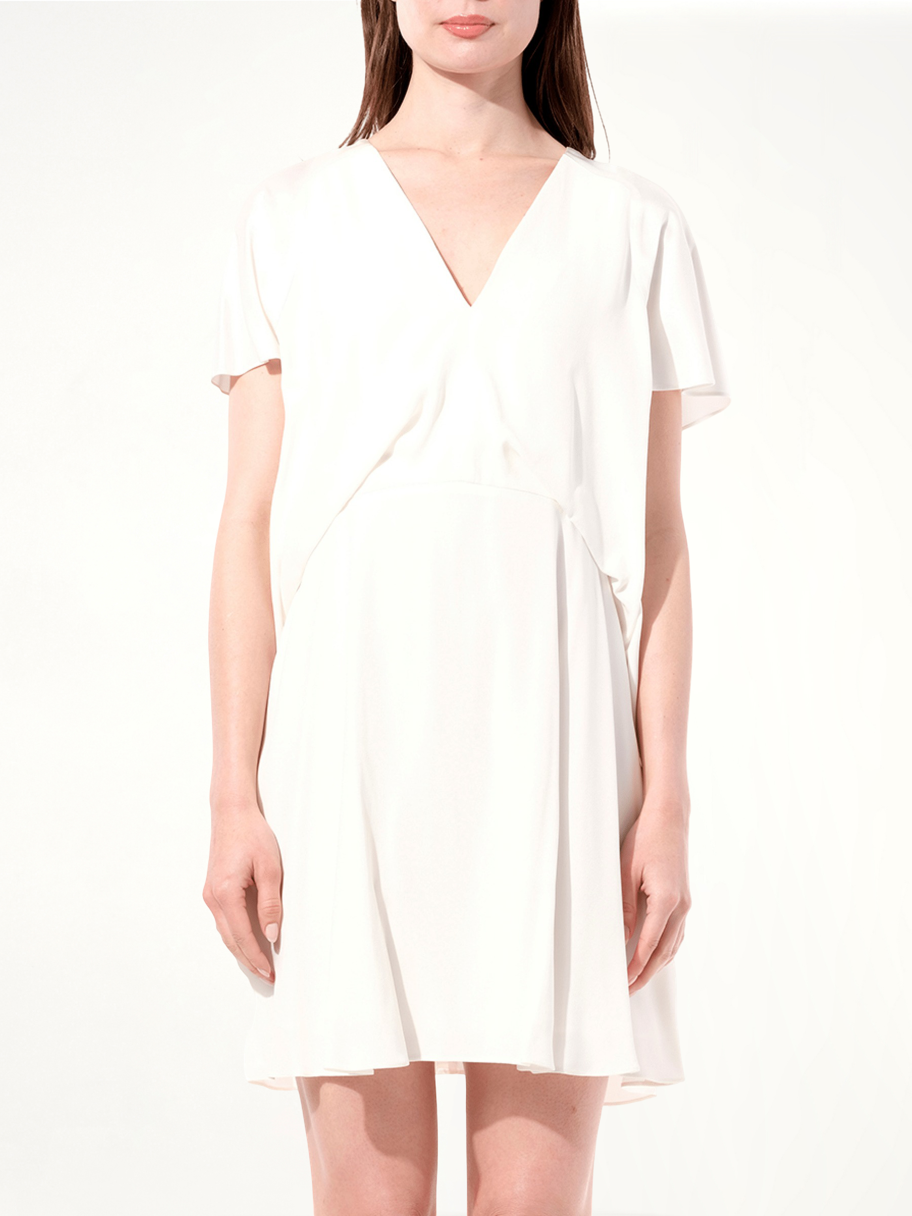Breezy Romantic Short Sleeve Dress in White