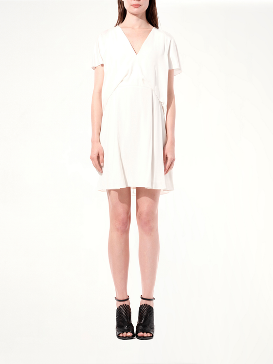 Breezy Romantic Short Sleeve Dress in White