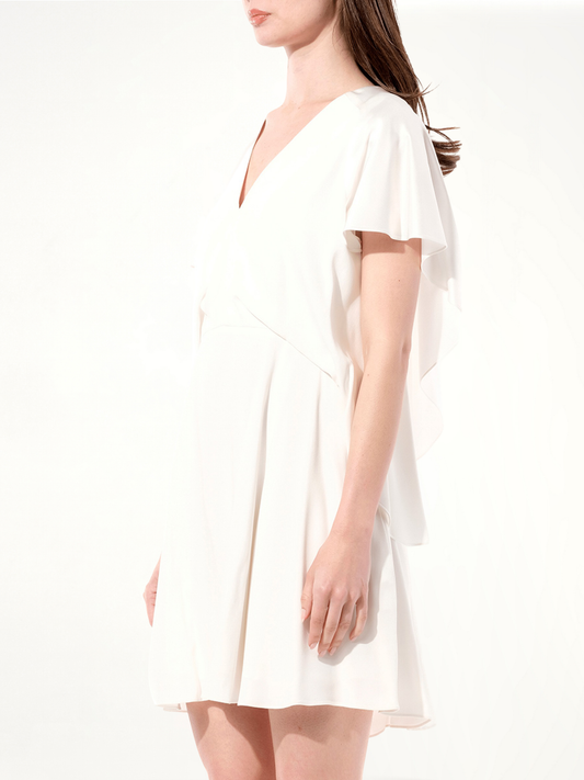 Breezy Romantic Short Sleeve Dress in White