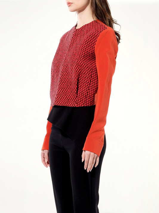 Tweed Jacket in Red/Black