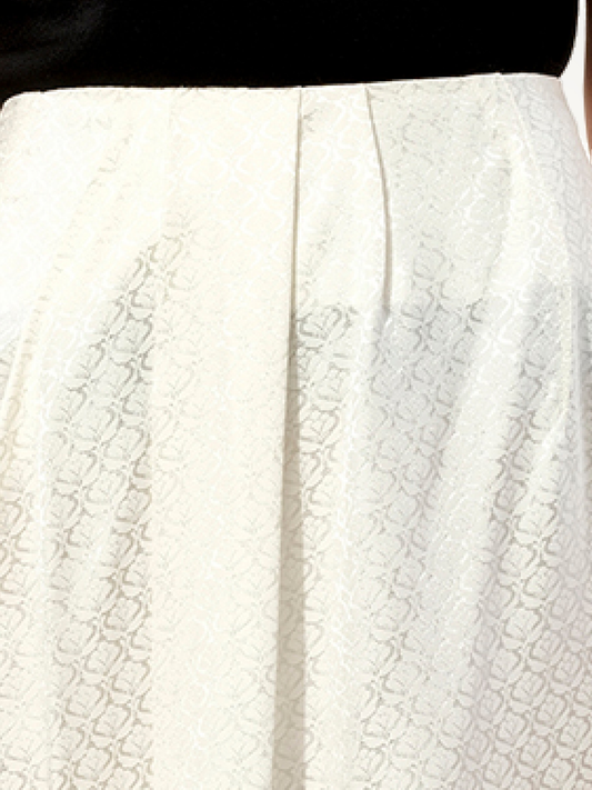 Mix Satin Skirt in White