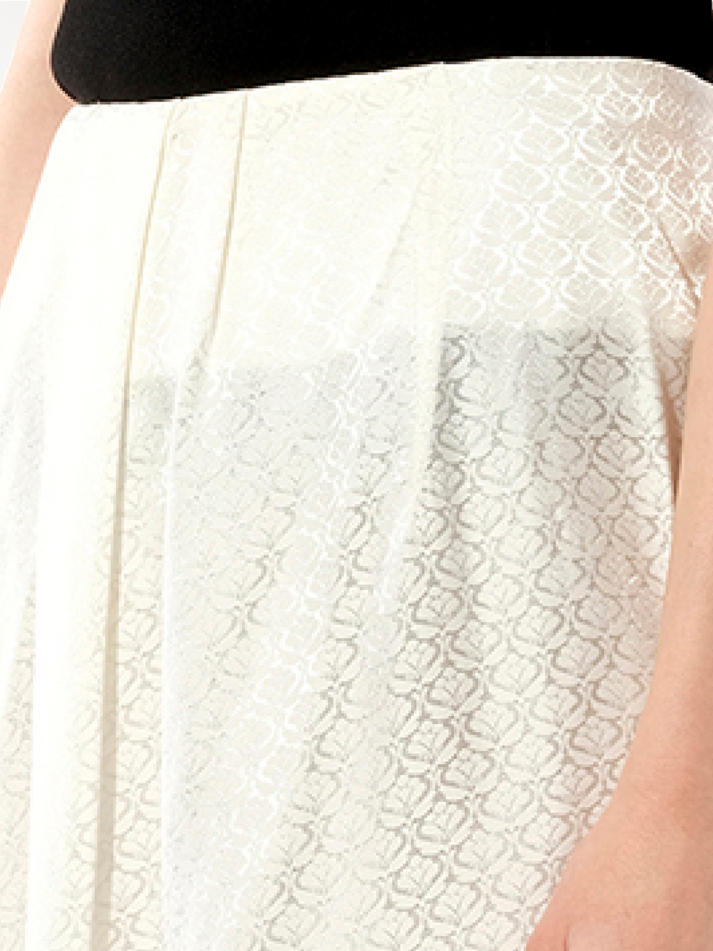 Mix Satin Skirt in White