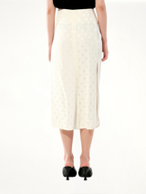 Mix Satin Skirt in White