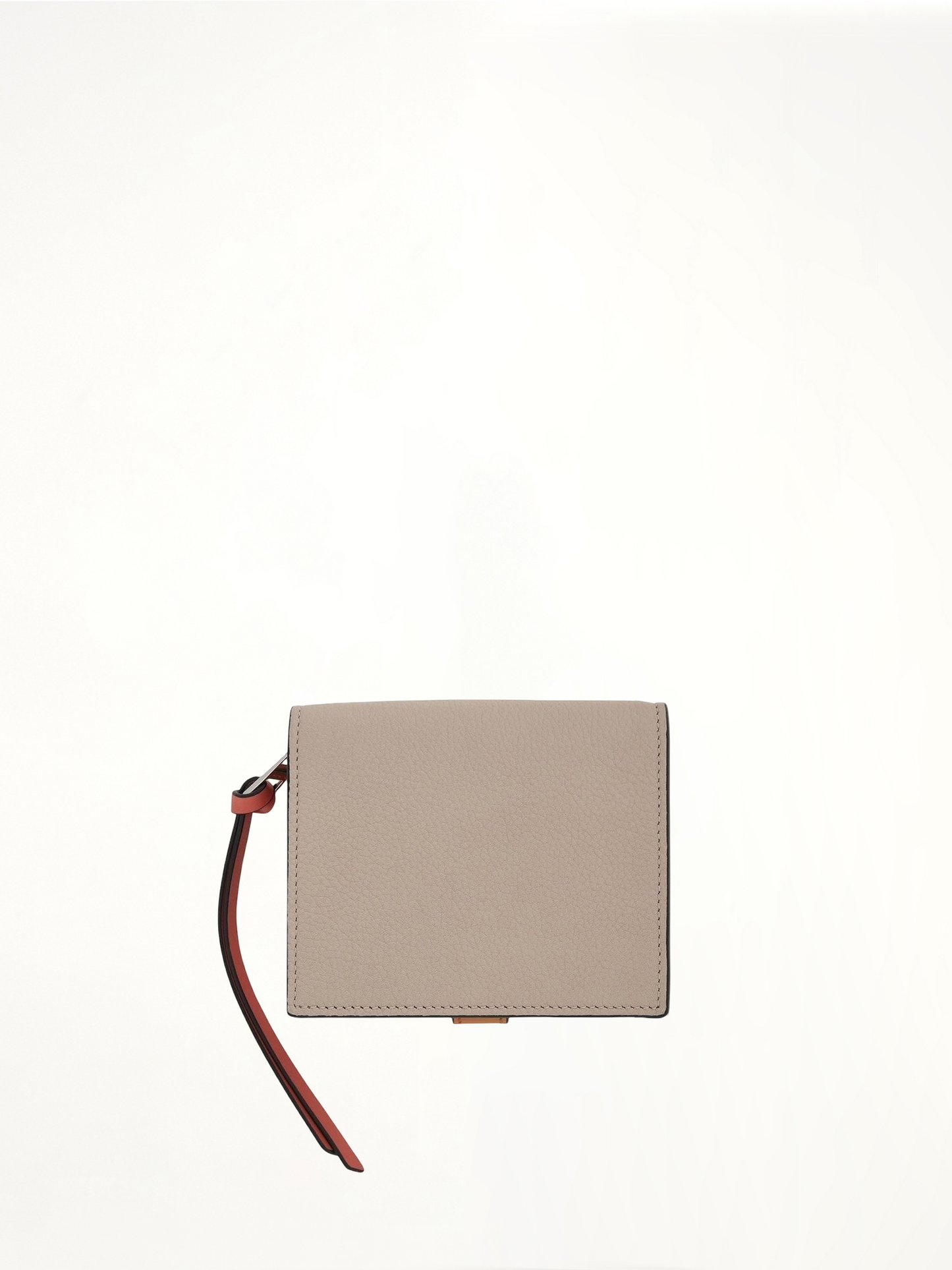 Compact Zip Wallet in Soft Grained Calfskin in Light Oat