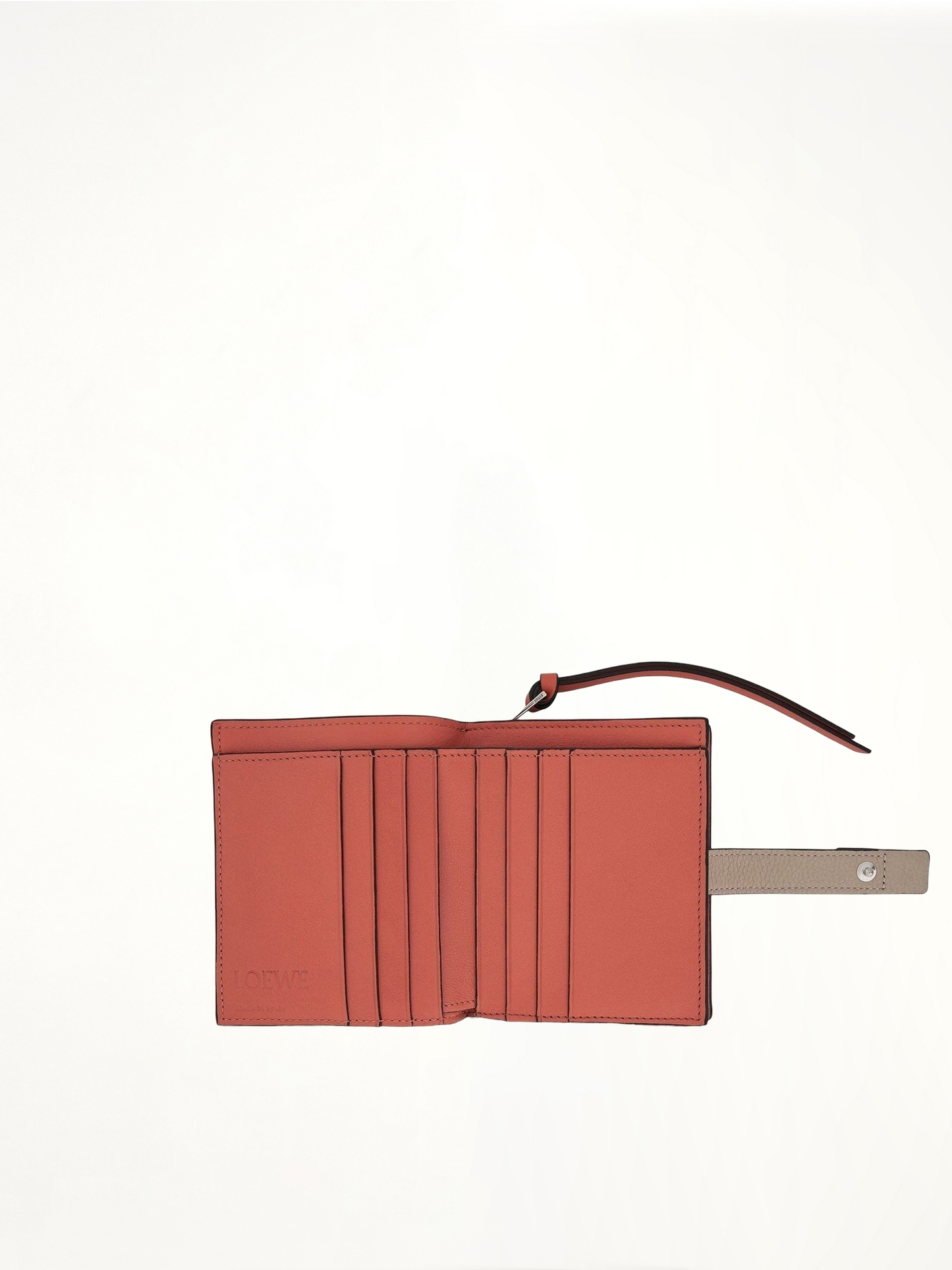 Compact Zip Wallet in Soft Grained Calfskin in Light Oat