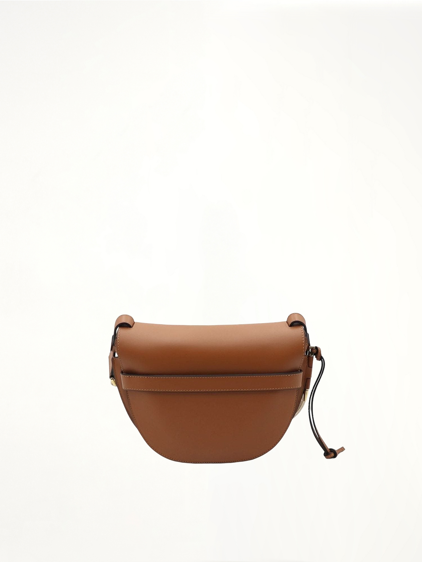 Small Gate Bag in Soft Calfskin and Jacquard Strap in Tan