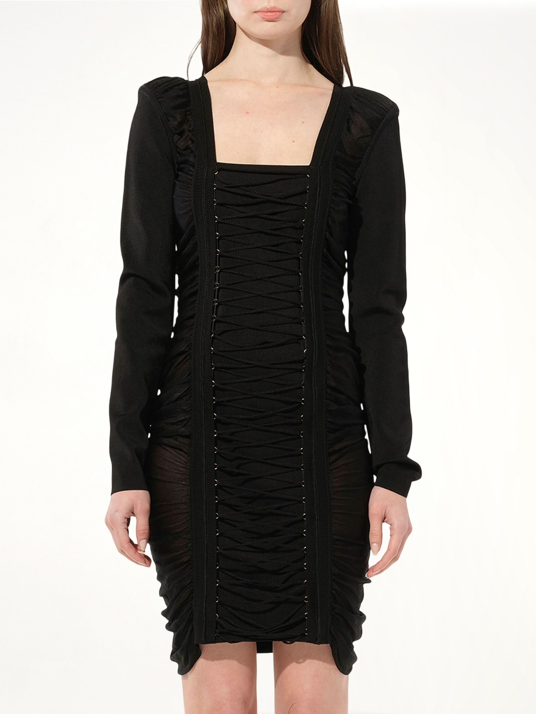 Maille Knit Const Dress in Black