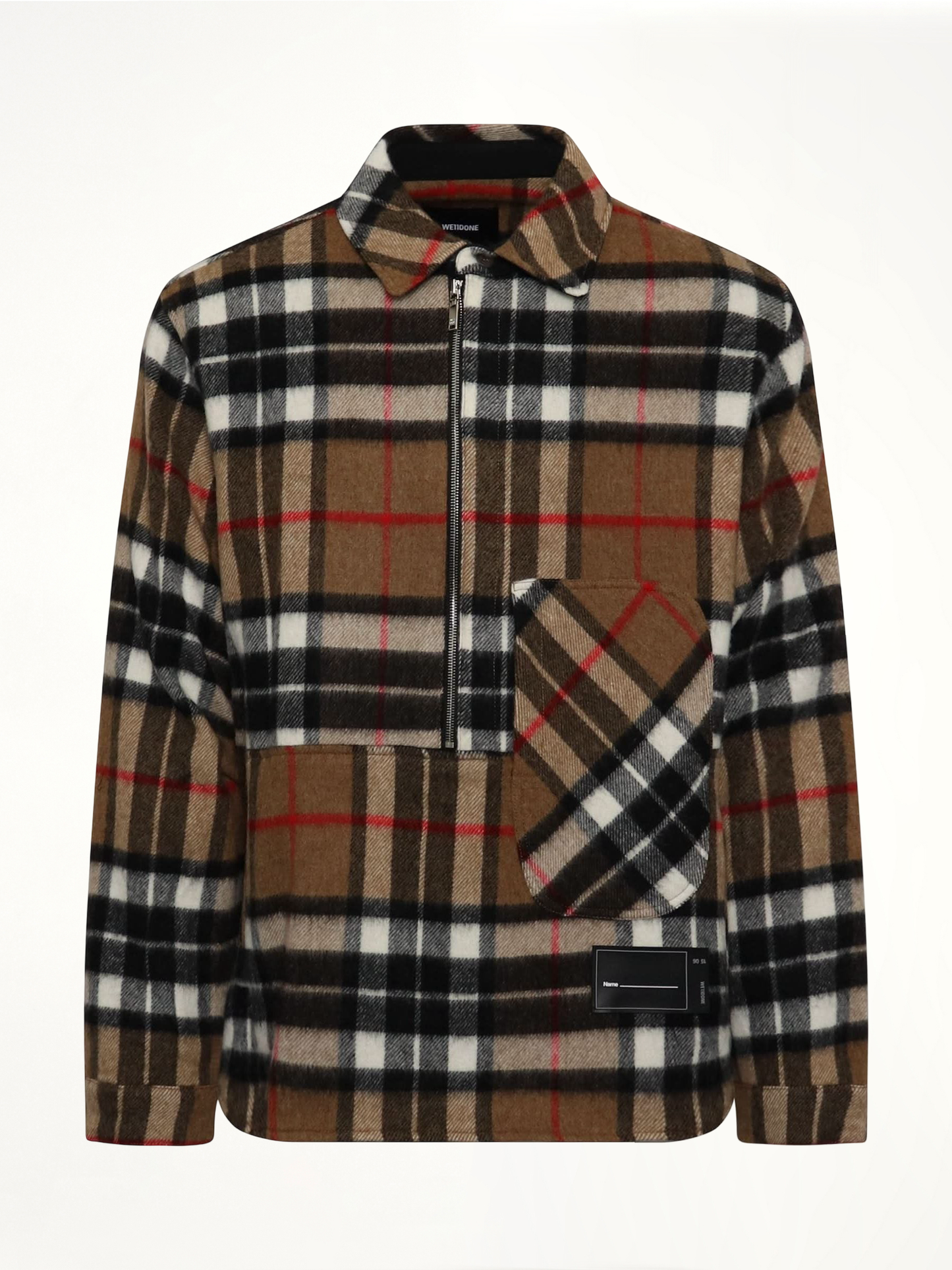 Check Anorak Wool Shirt in Camel