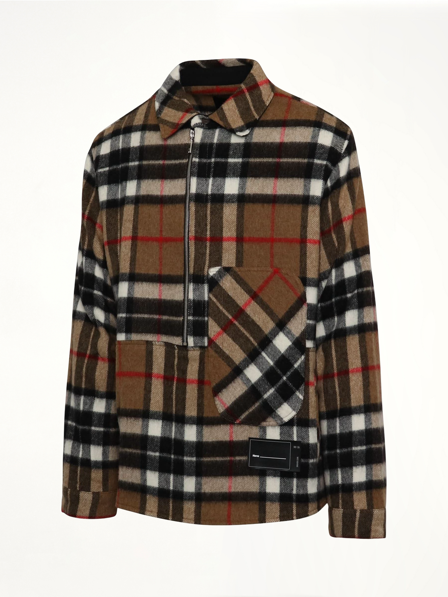 Check Anorak Wool Shirt in Camel