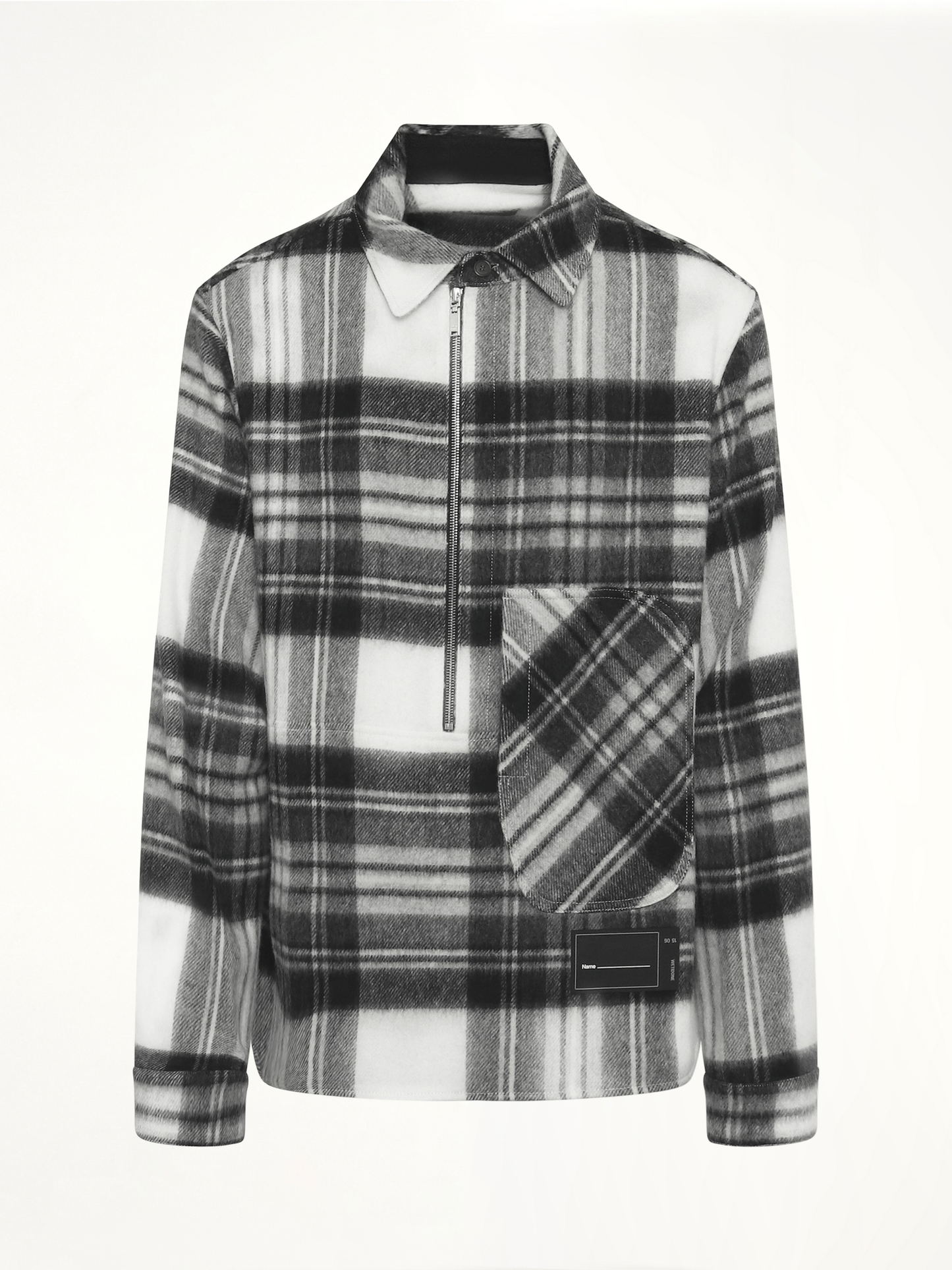 Check Anorak Wool Shirt in Grey