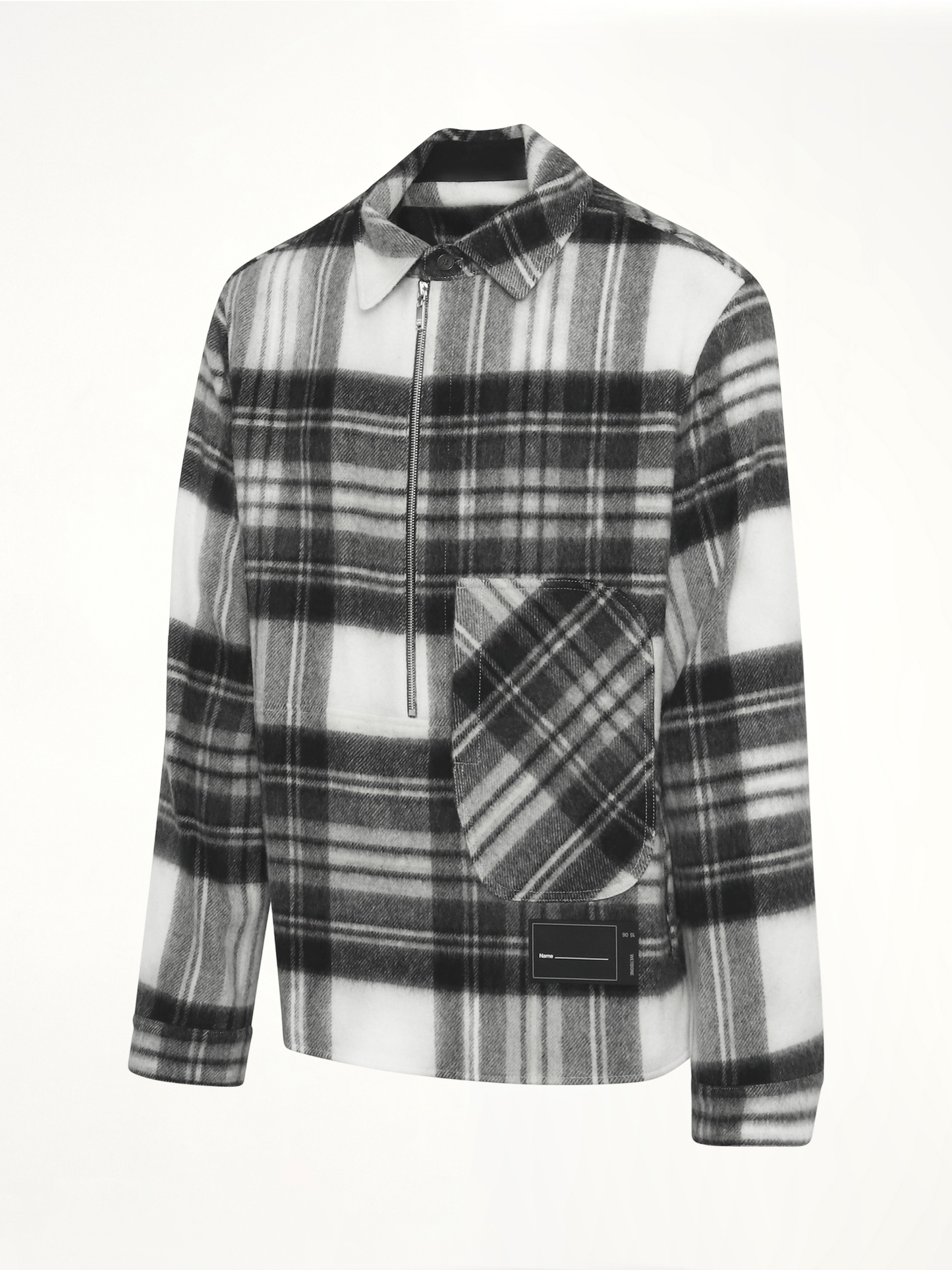 Check Anorak Wool Shirt in Grey