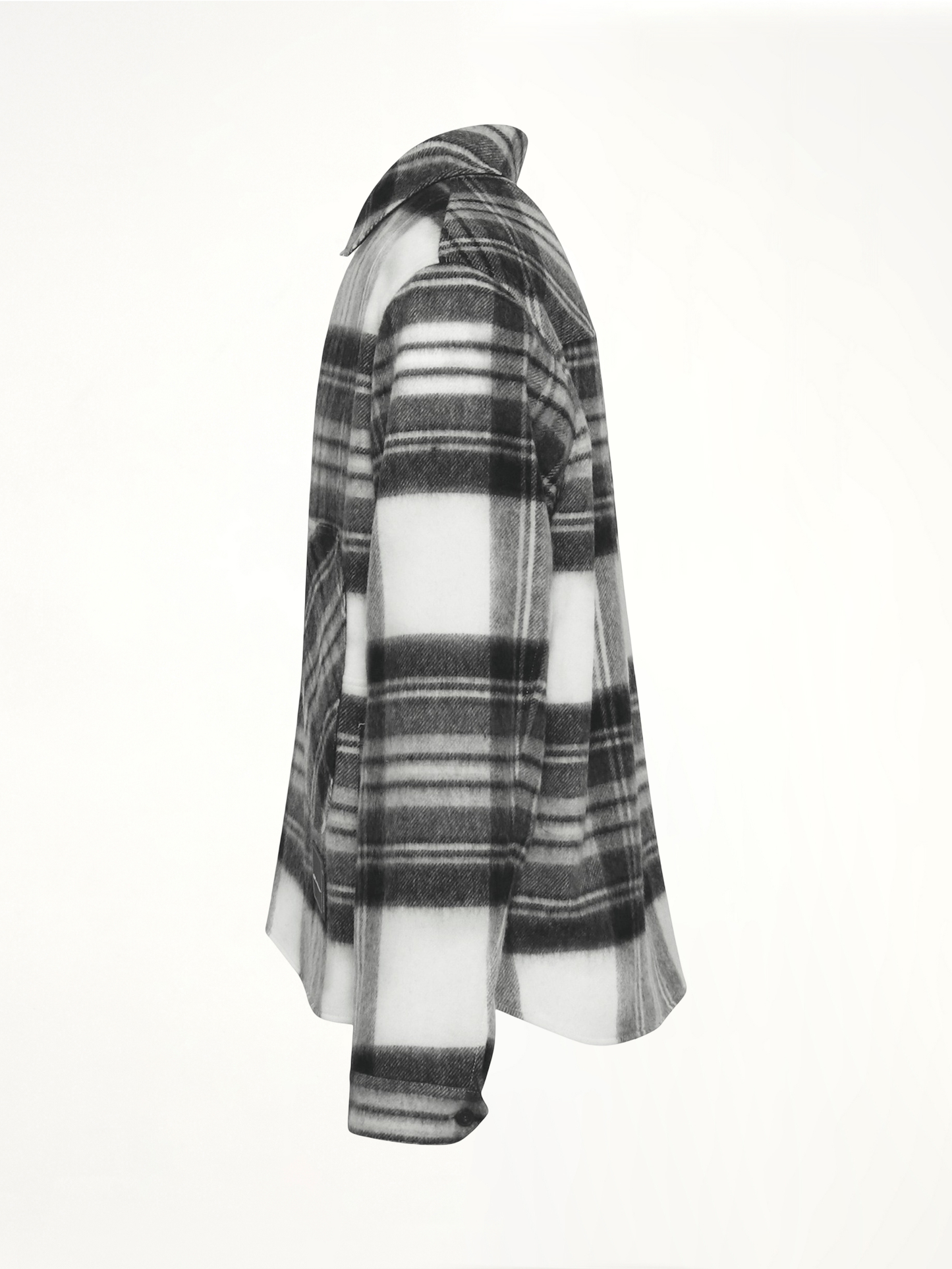 Check Anorak Wool Shirt in Grey