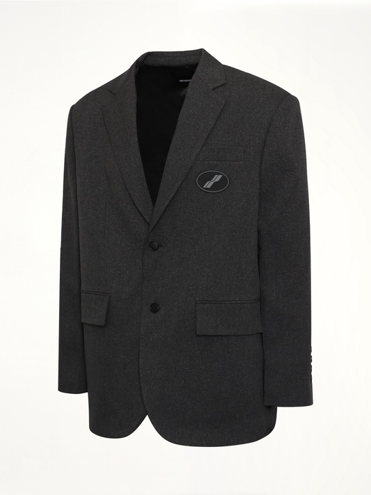 Oversized Suit Logo Blazer in Charcoal