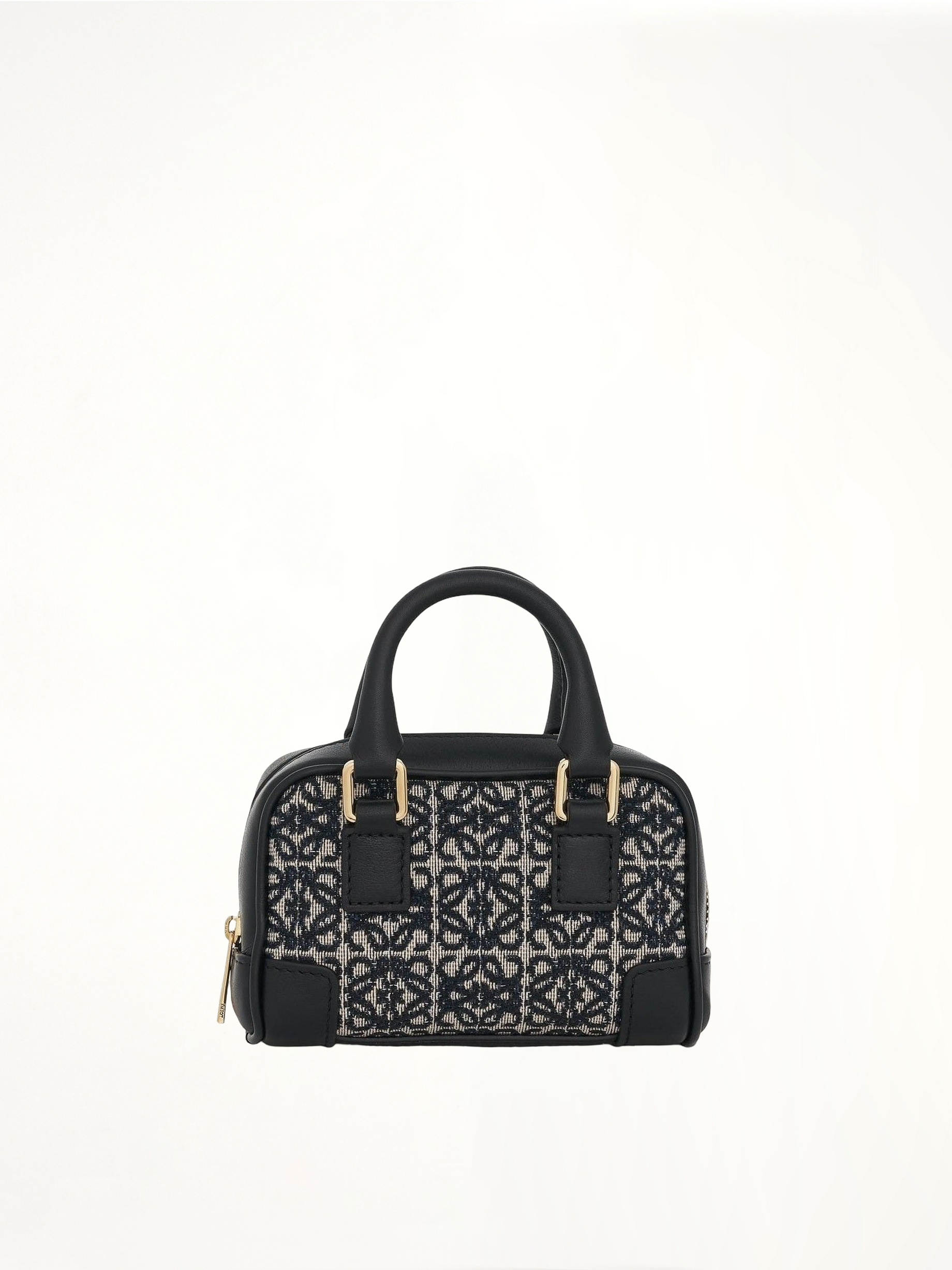 Nano Amazona Bag in Anagram Jacquard and Calfskin in Navy