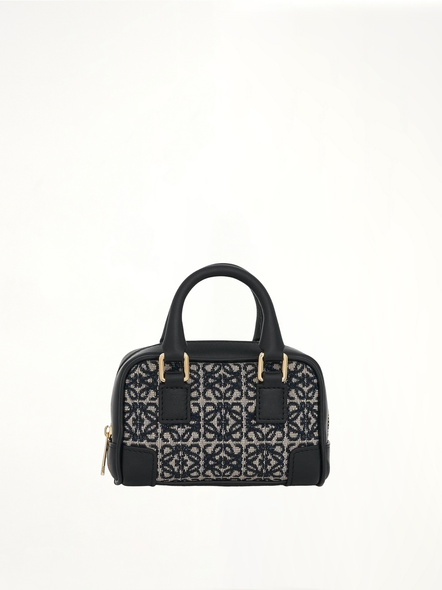 Nano Amazona Bag in Anagram Jacquard and Calfskin in Navy