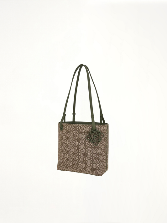 Square Tote Bag Anagram in Green