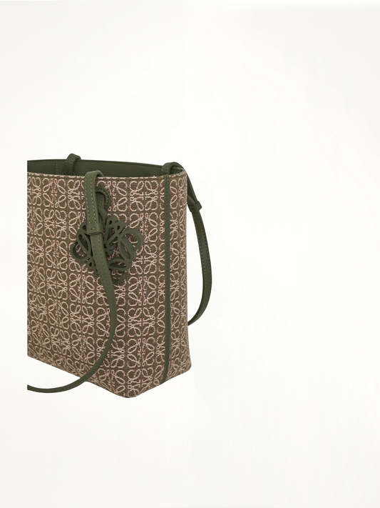 Square Tote Bag Anagram in Green