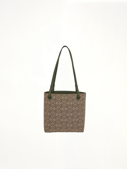 Square Tote Bag Anagram in Green