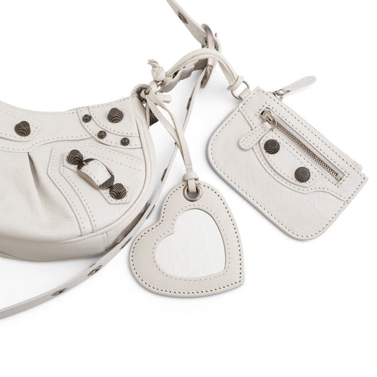 Le Cagole Shoulder Bag XS in Optic White