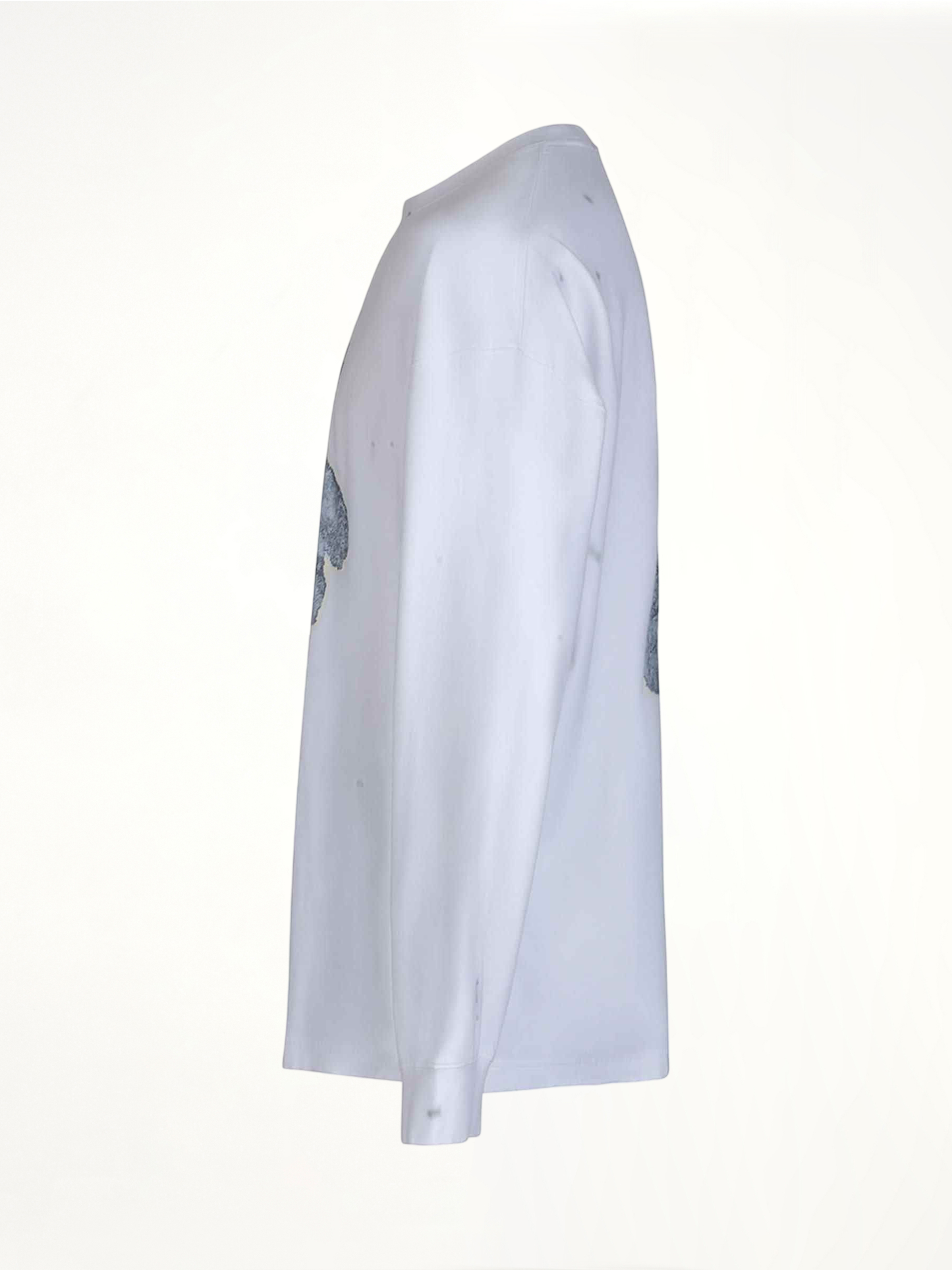 Pearl Necklace Teddy Long Sleeve T-Shirt in White