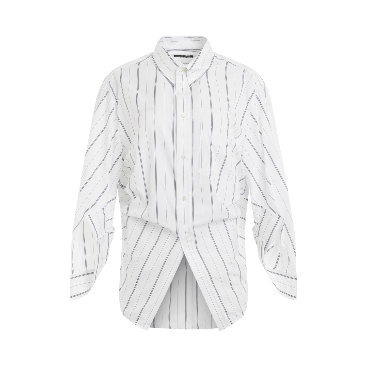 Stripe Wing Shirt in White/Navy