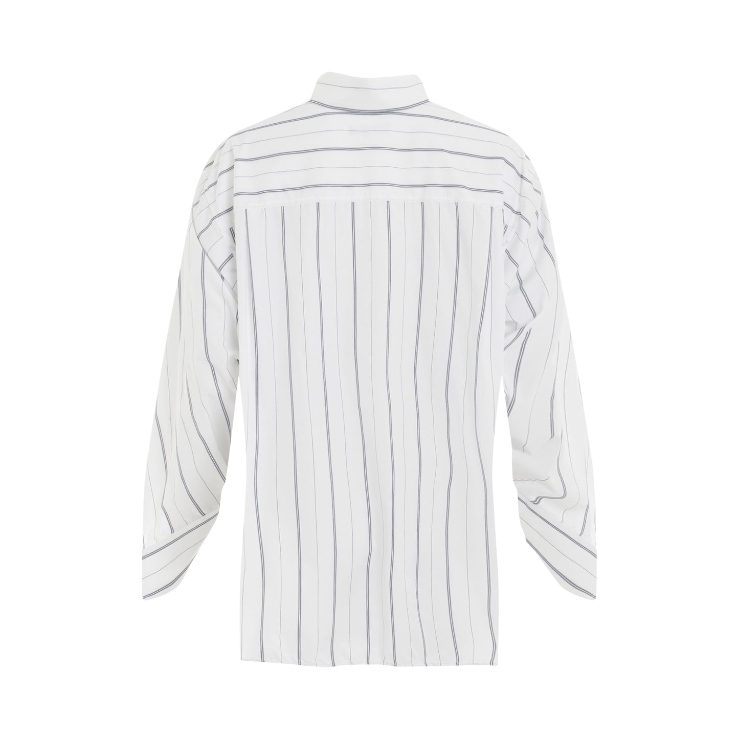 Stripe Wing Shirt in White/Navy