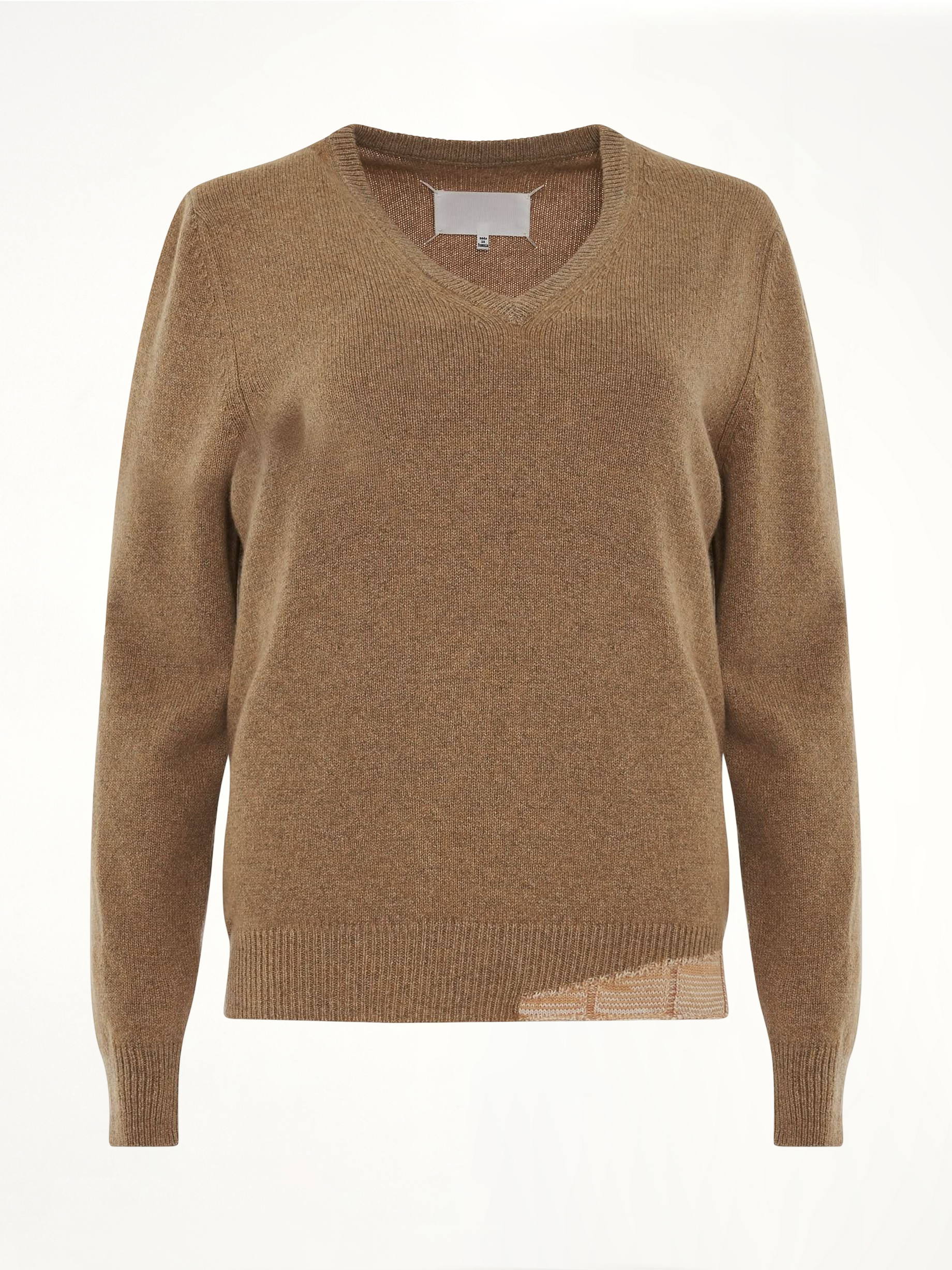 Knit Long Sleeve Pullover in Beige