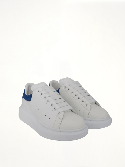 Larry Oversized Heel Sneaker in White/Paris Blue