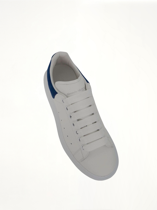 Larry Oversized Heel Sneaker in White/Paris Blue